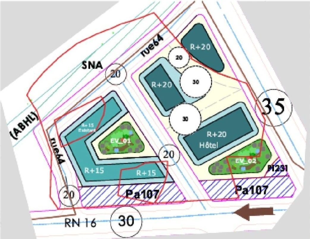 Plan de masse homologué — zone ESP, Tanger